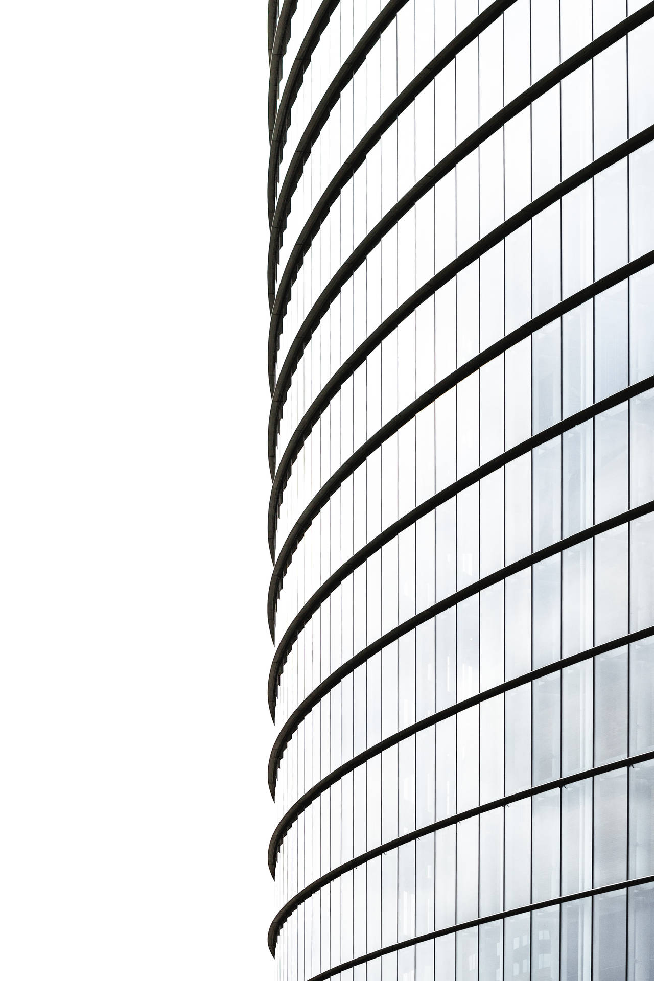 Minimal Building Curved Glass Facade Background