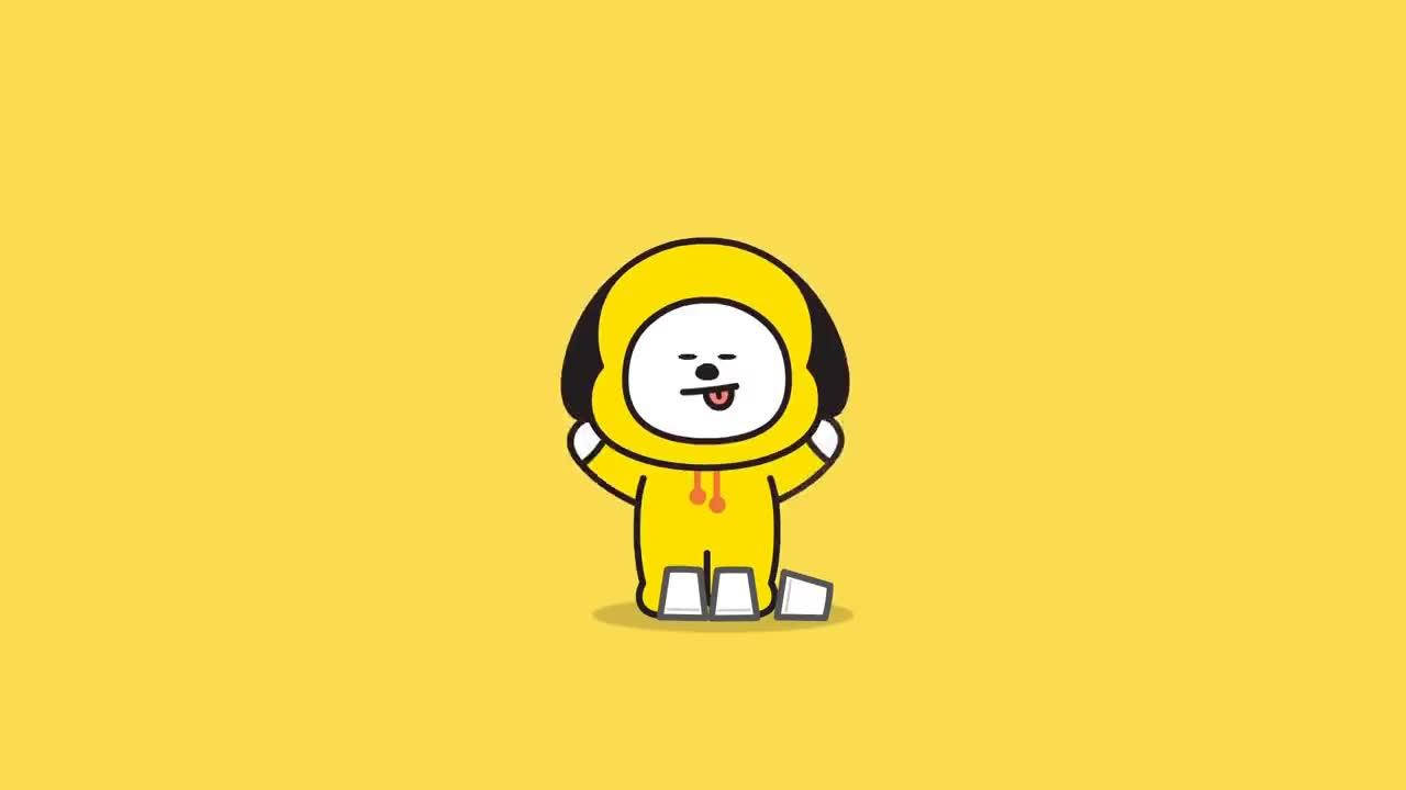 Minimal Chimmy Bt21 In Yellow Background