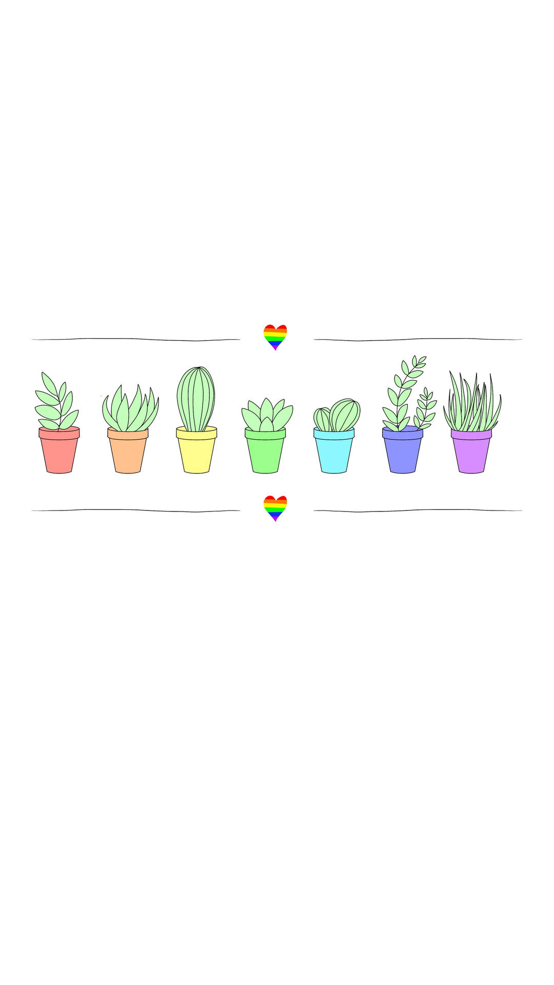 Minimal Cute Pride Plant Background