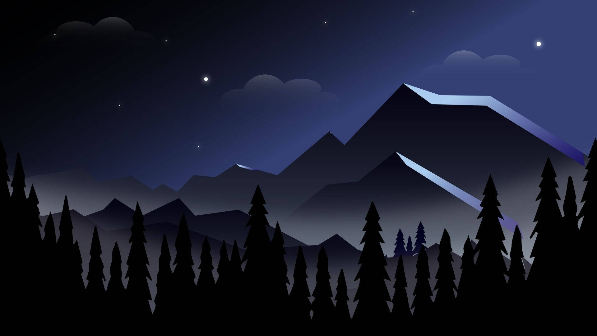 Minimal Forest At Night Background