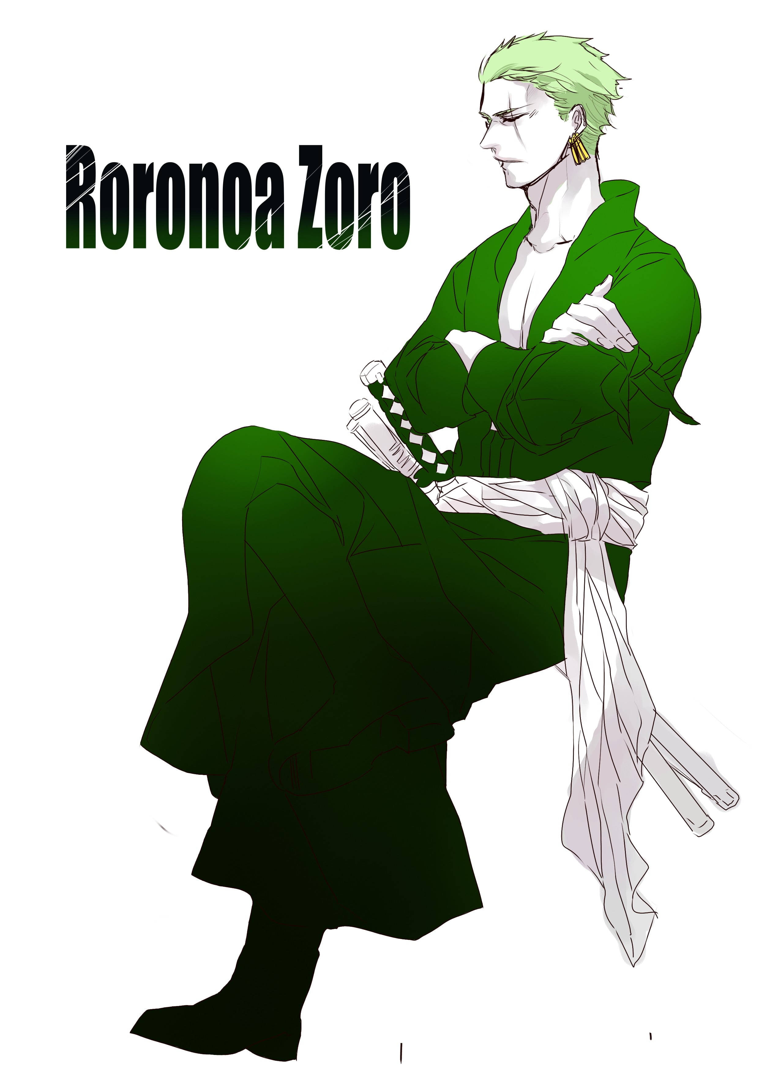 Minimal Gradient Illustration Anime Zoro Pfp