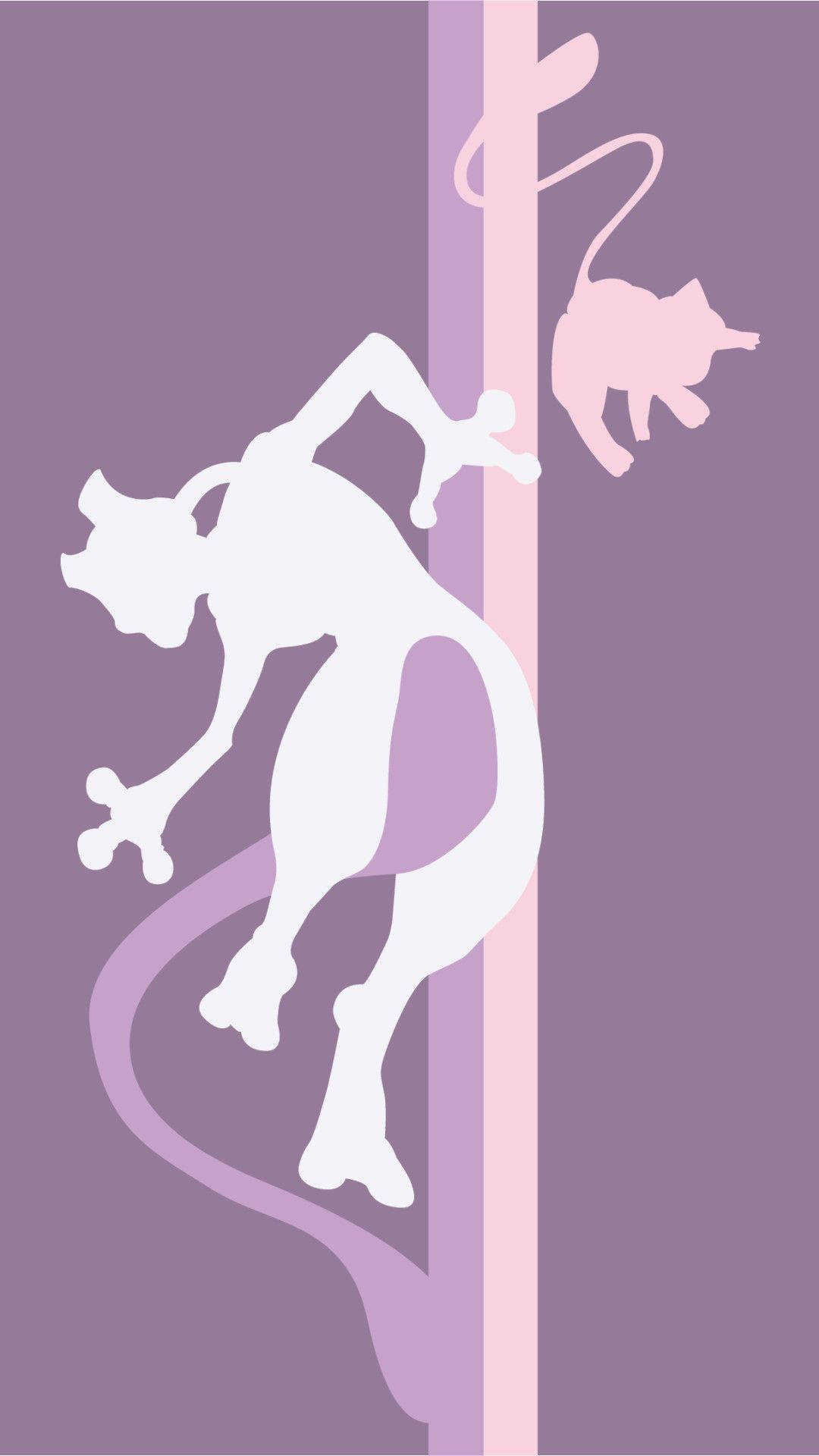 Minimal Mew And Mewtwo Background