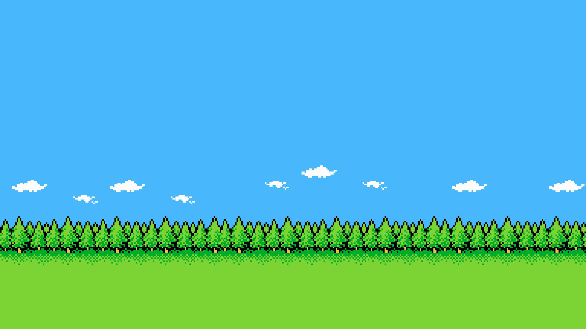 Minimal Pixel Sky And Trees Background