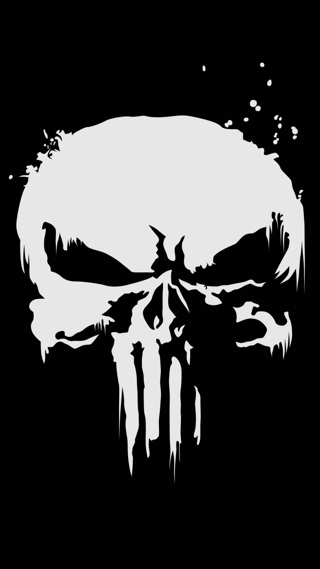 Minimal Punisher Skull Crumbling Background