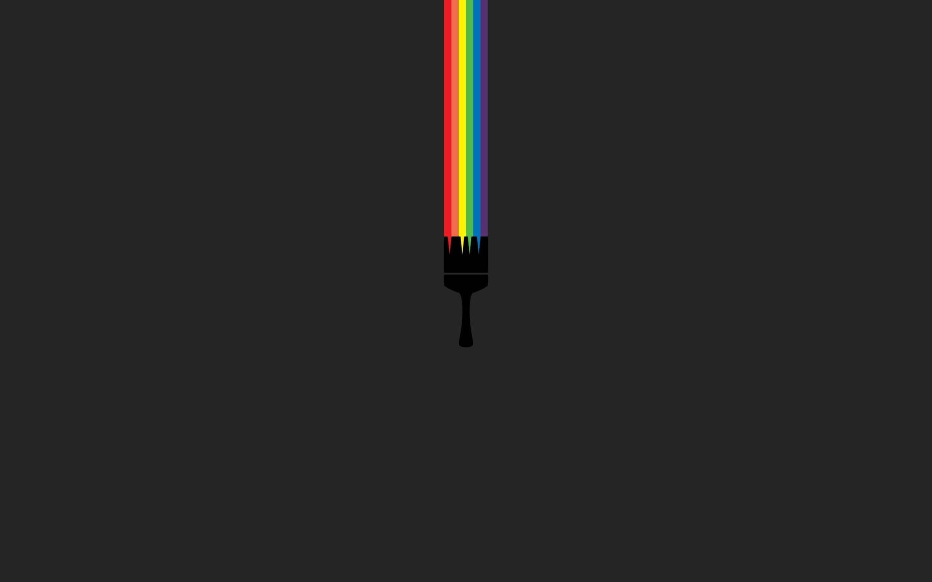 Minimal Rainbow Paintbrush Background