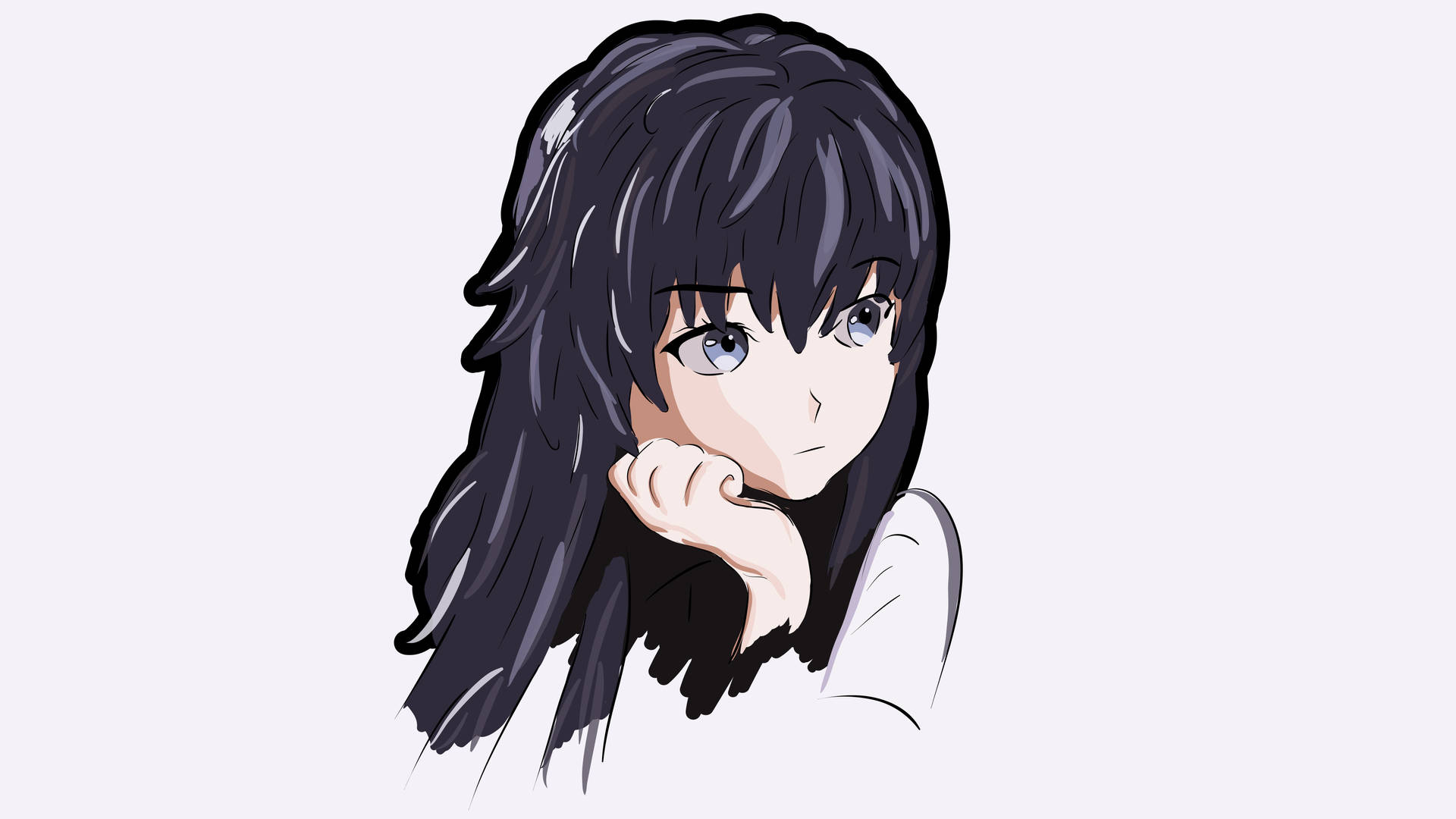 Minimal Sad Animated Girl Background