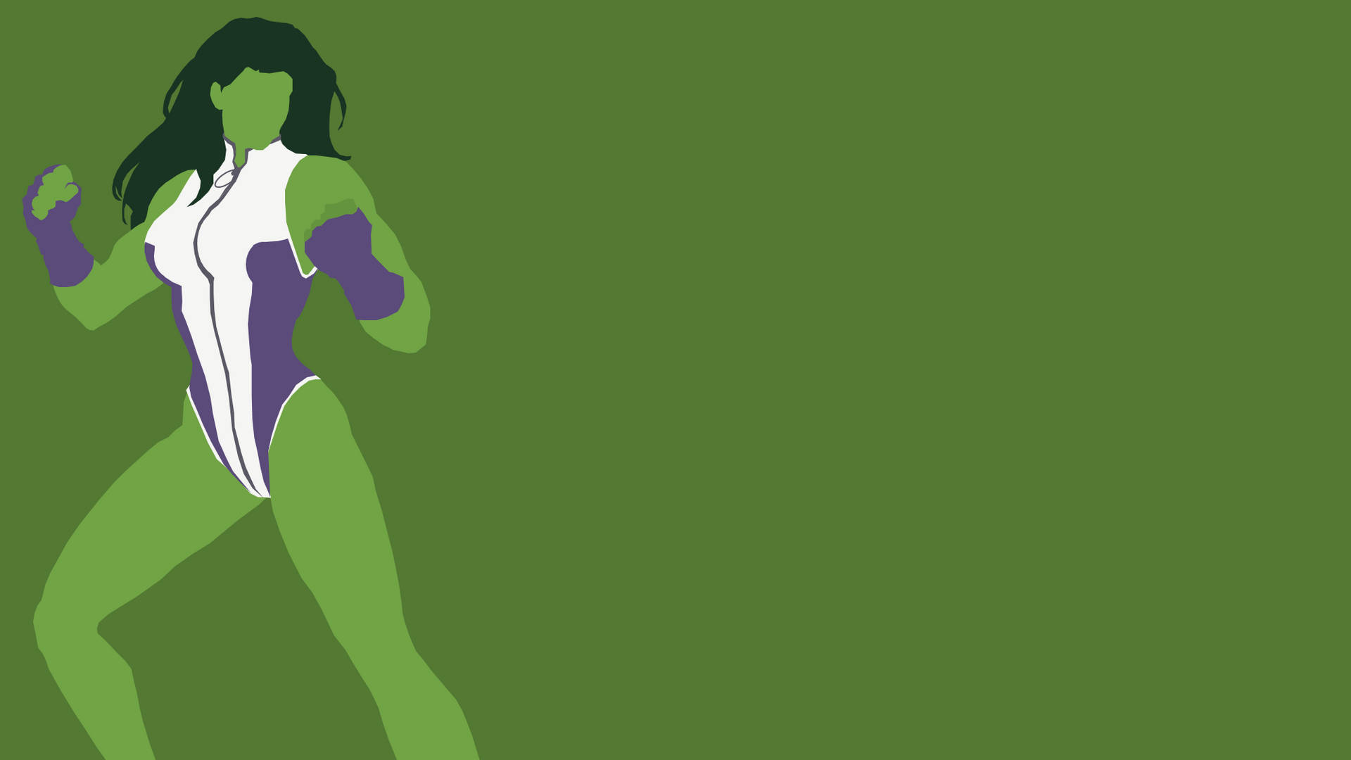 Minimal She Hulk In Green Background
