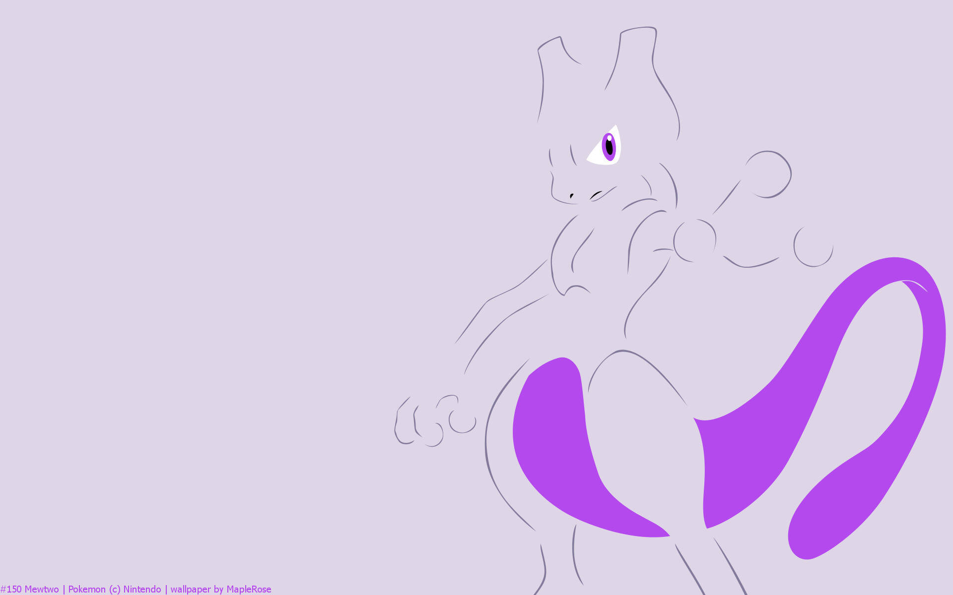 Minimal Shiny Mewtwo Vector Background