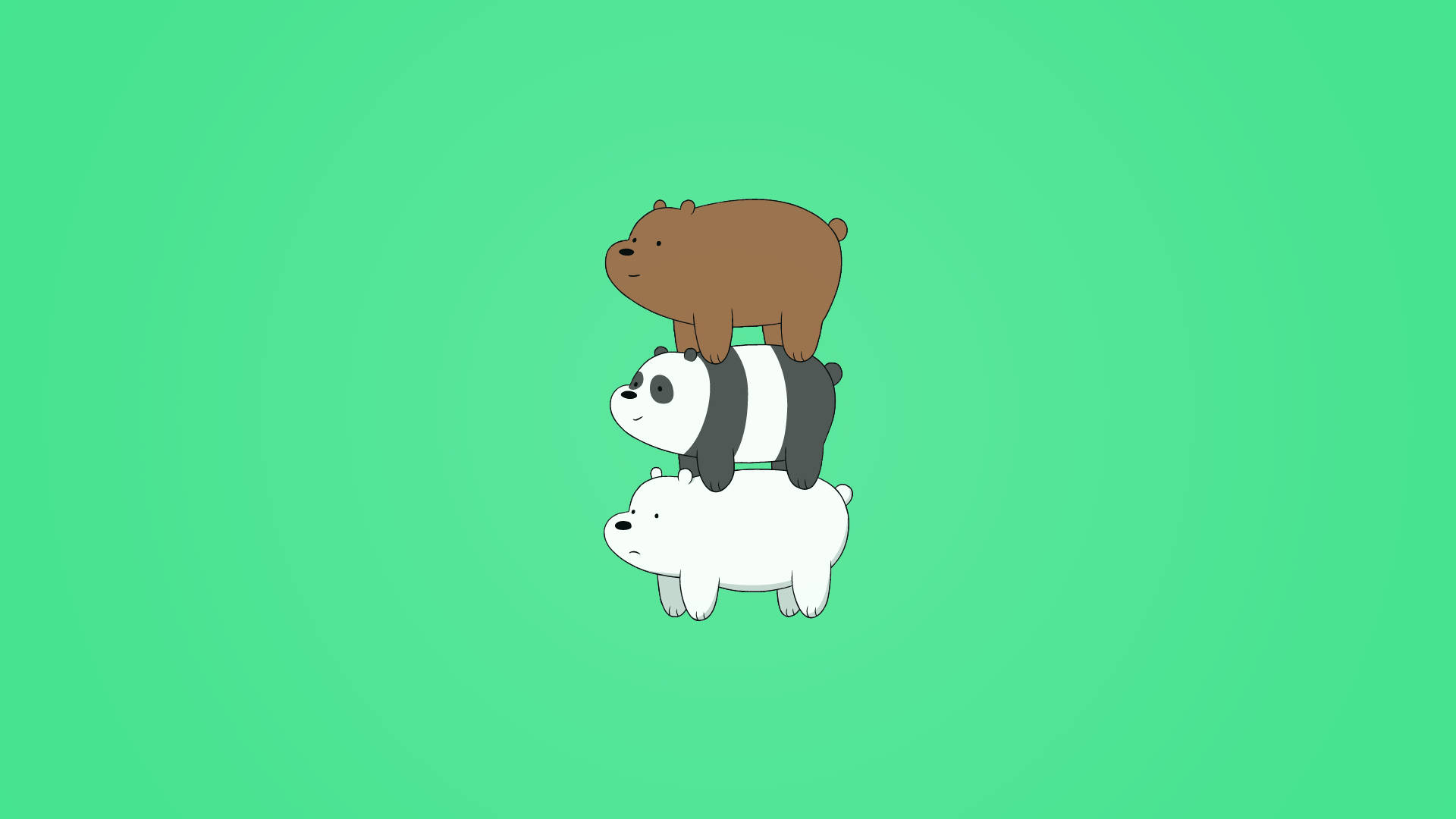 Minimal We Bare Bears In Green Background