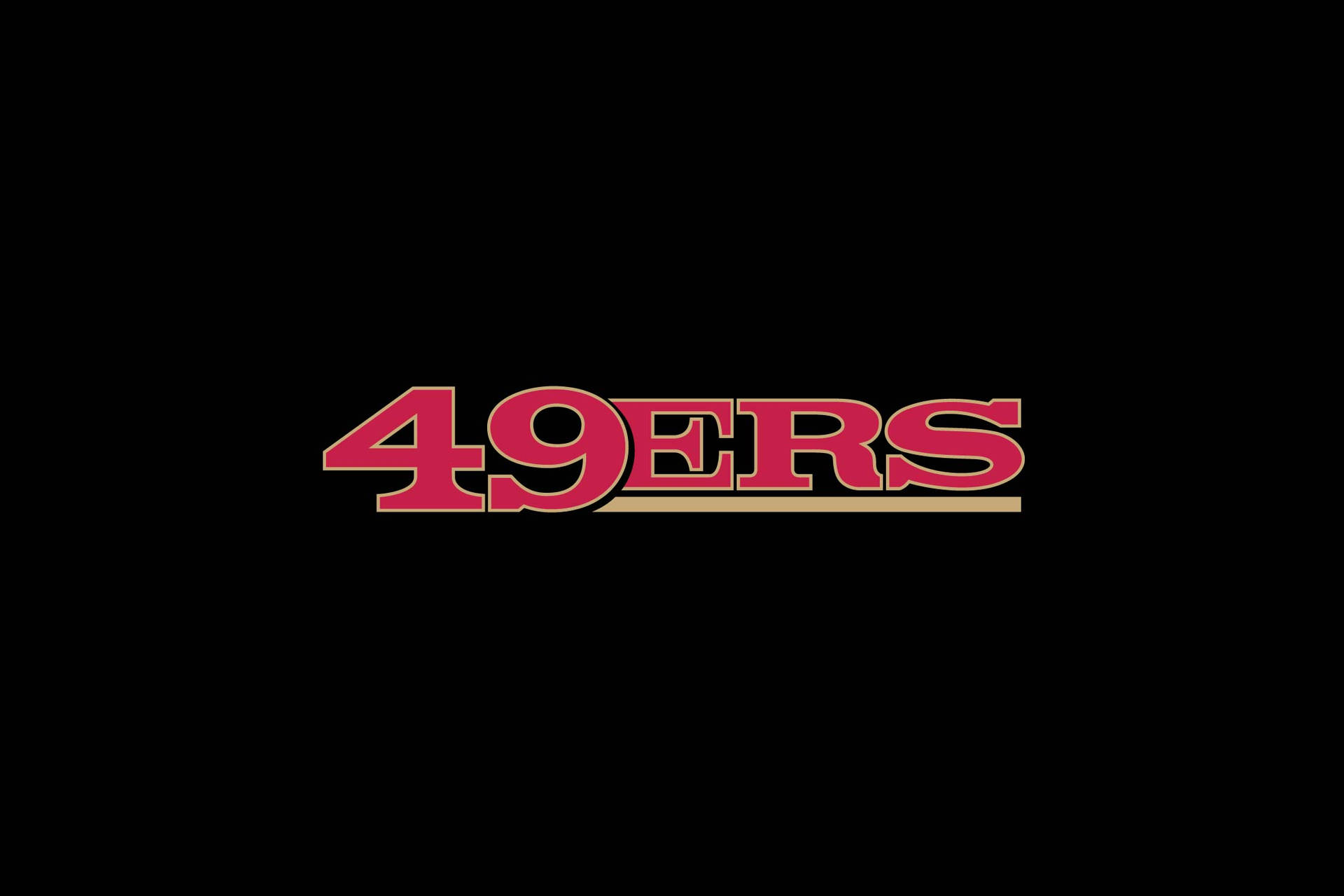 Minimalist 49ers Logo In Black Background