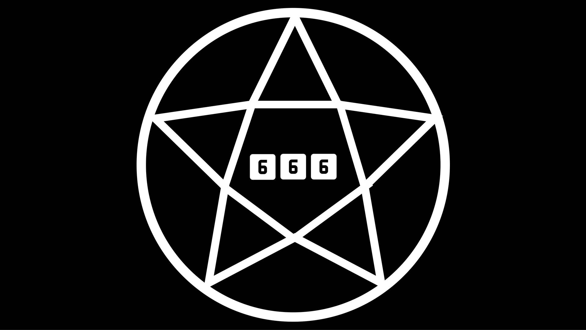 Minimalist 666 Pentagram