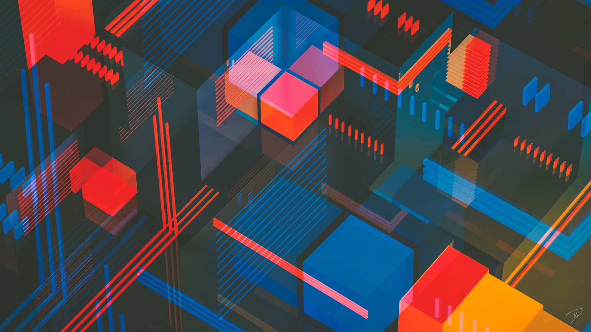 Minimalist Abstract Aerial View Of A City