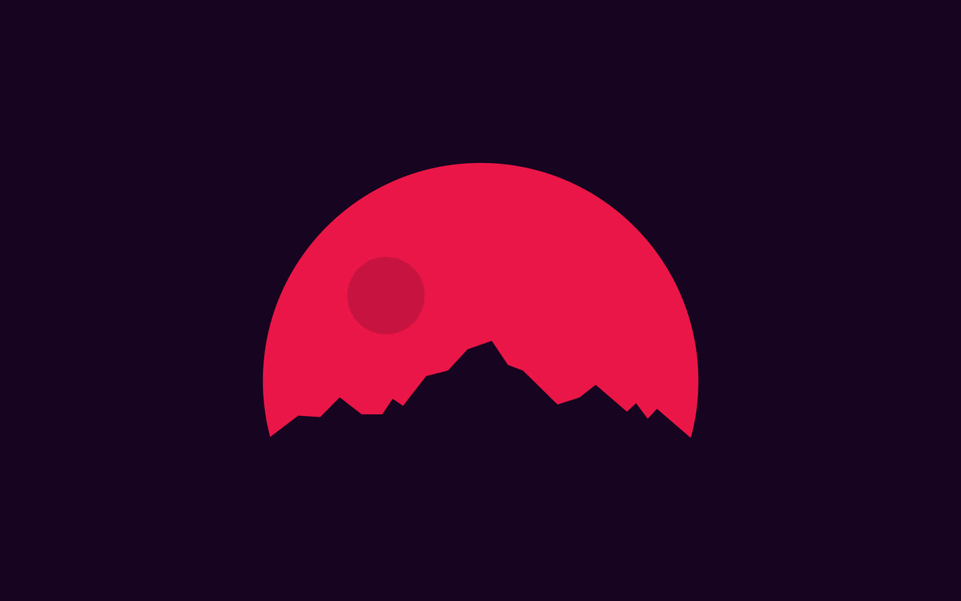 Minimalist Abstract Of Mountain's Blood Moon