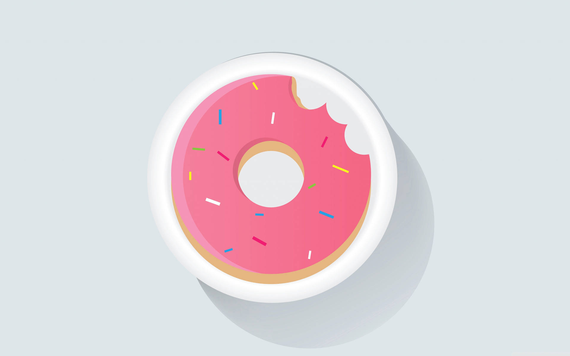 Minimalist Aesthetic Desktop Pink Doughnut Background