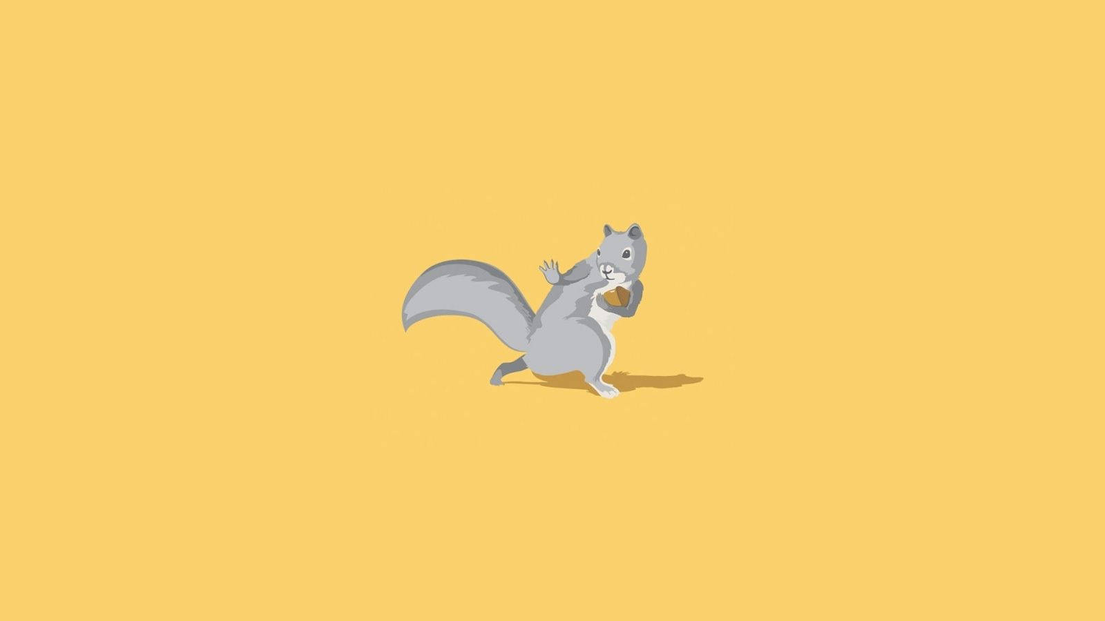 Minimalist Aesthetic Desktop Squirrel Acorn Background