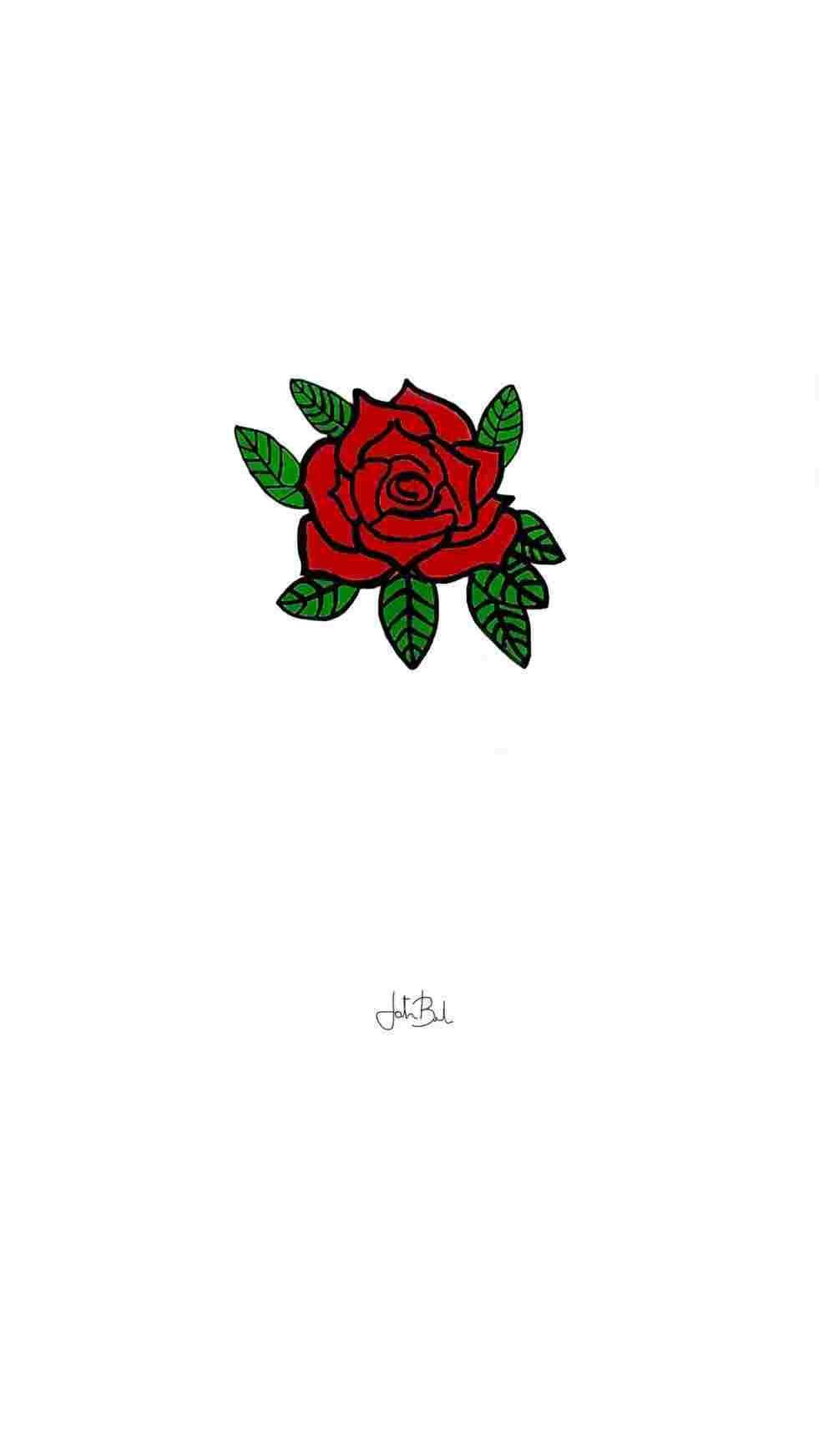 Minimalist Aesthetic Drawn Rose Background