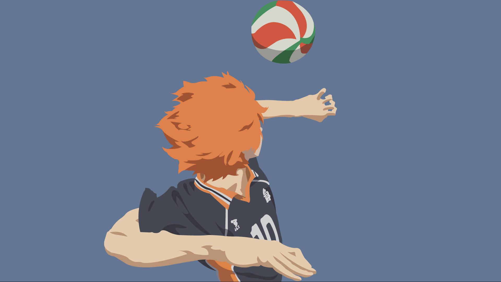 Minimalist Aesthetic Hinata Playing Volleyball Background
