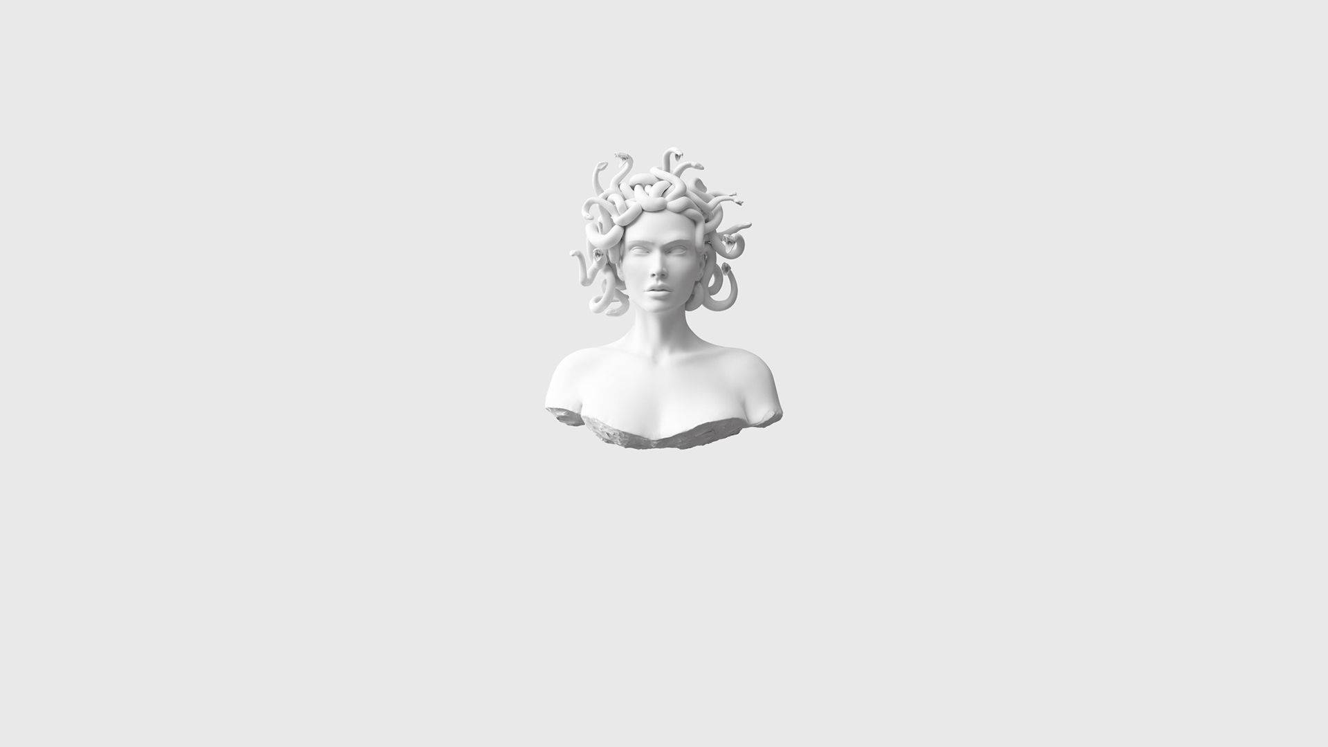 Minimalist Aesthetic Medusa Bust For Computer