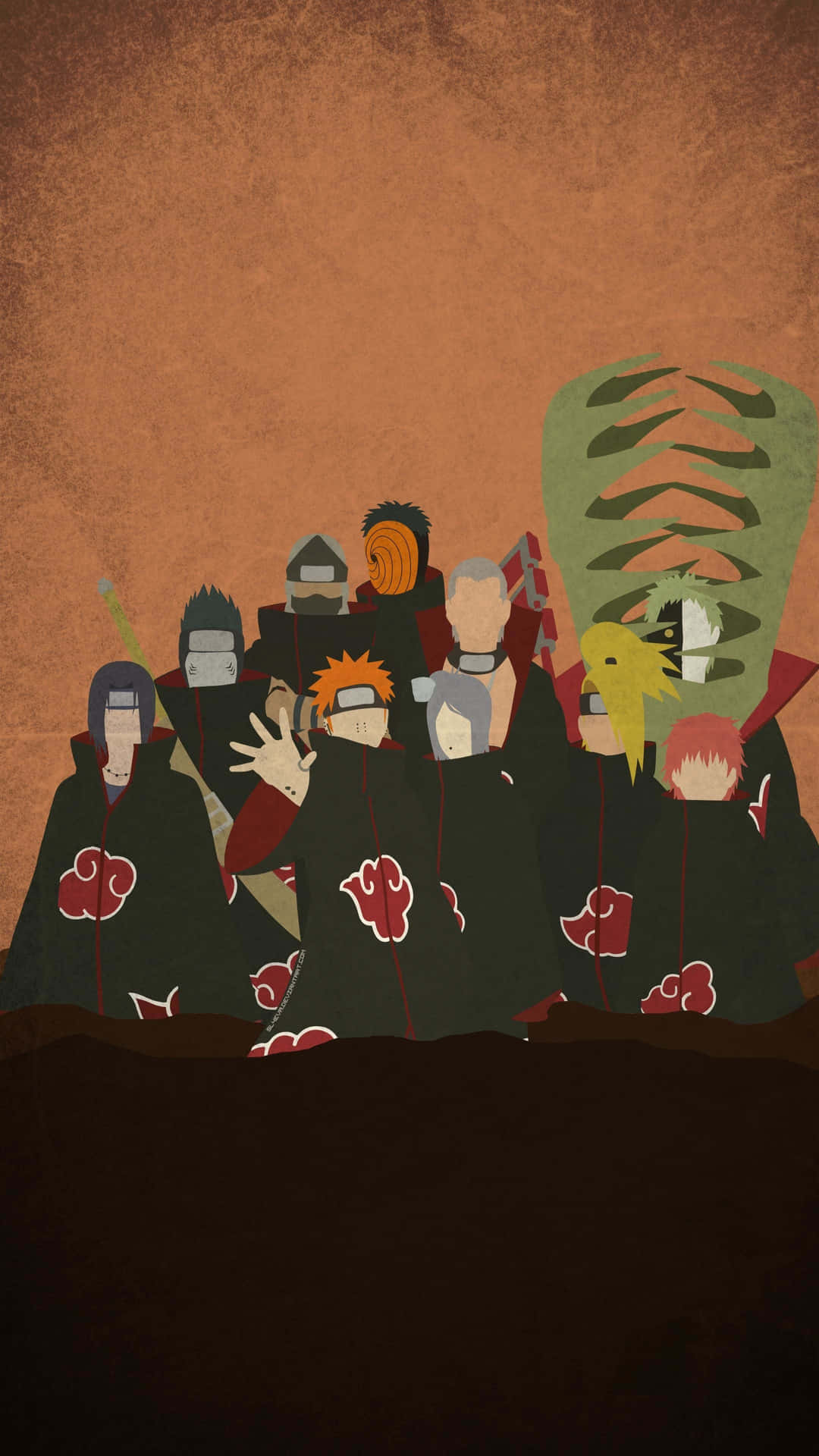 Minimalist Akatsuki Aesthetic Digital Art Background