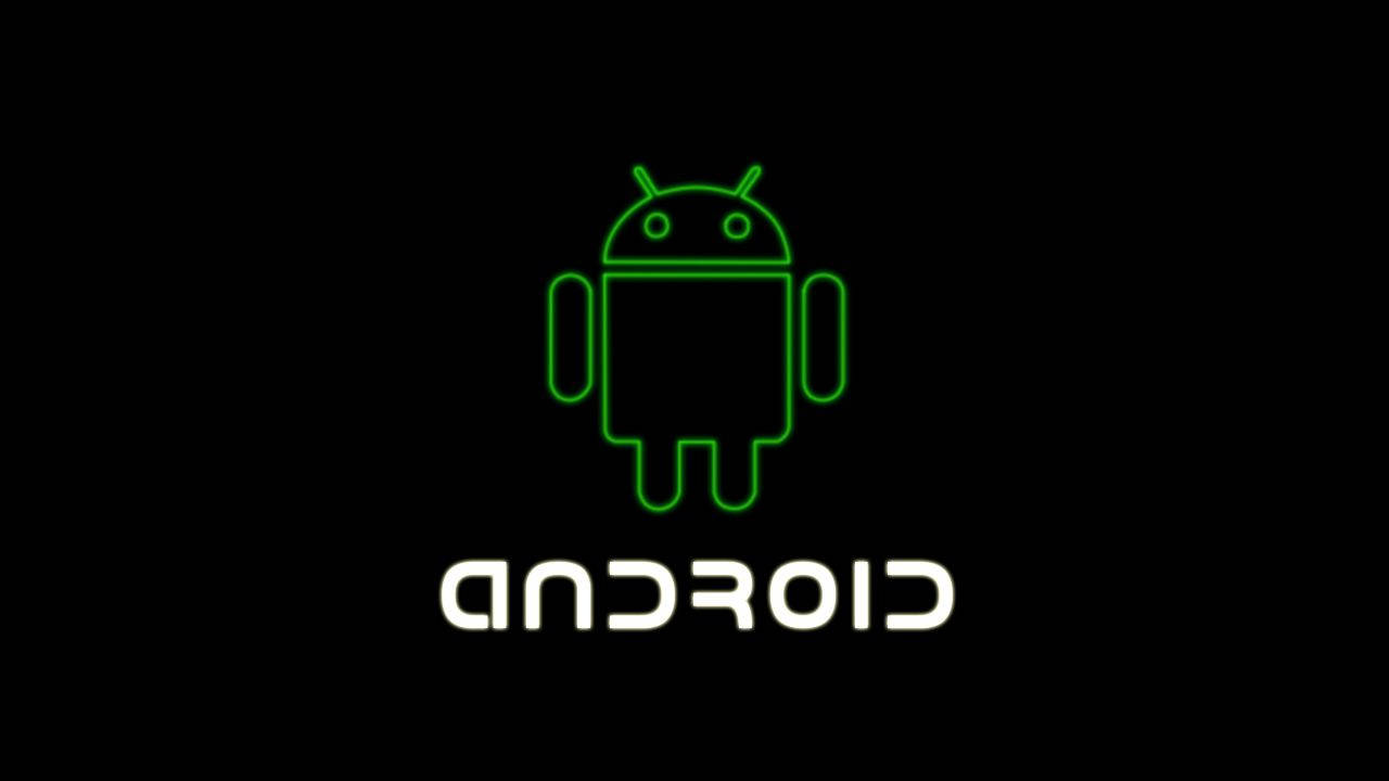 Minimalist Android Robot And Logo Background