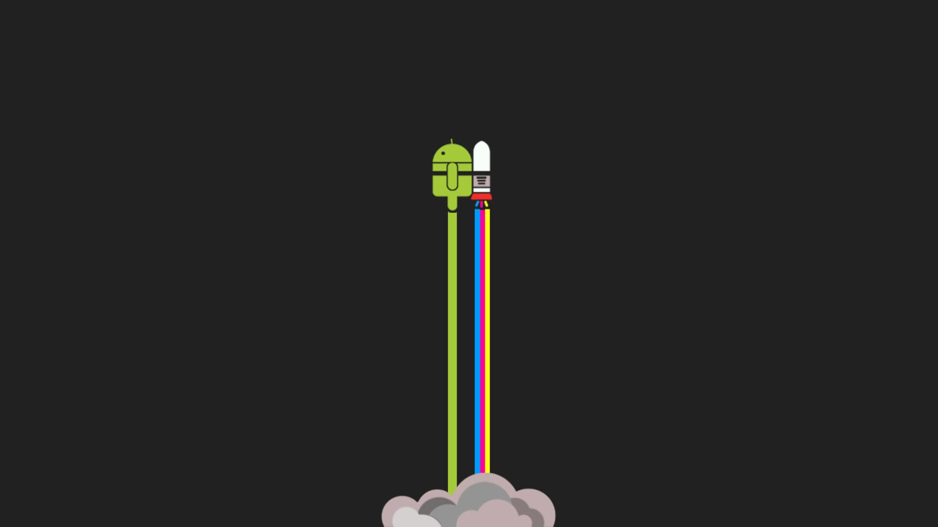 Minimalist Android Rocket Background