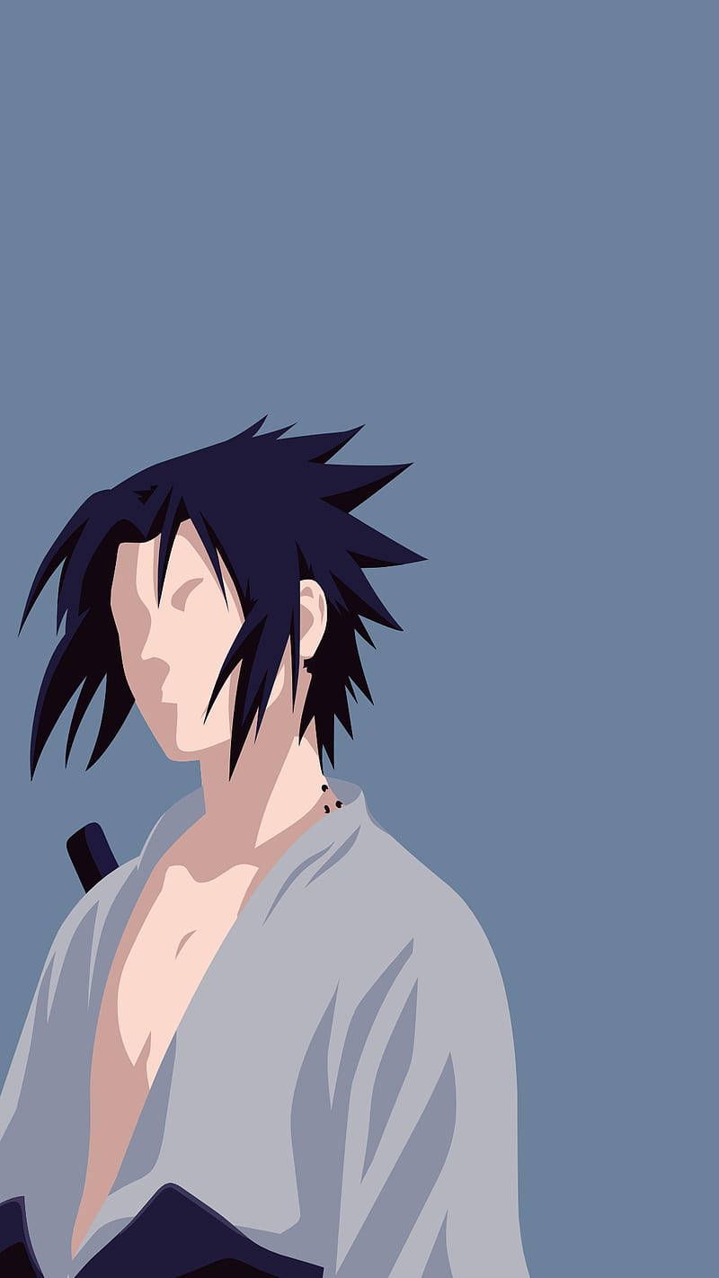 Minimalist Anime Phone Faceless Sasuke Background