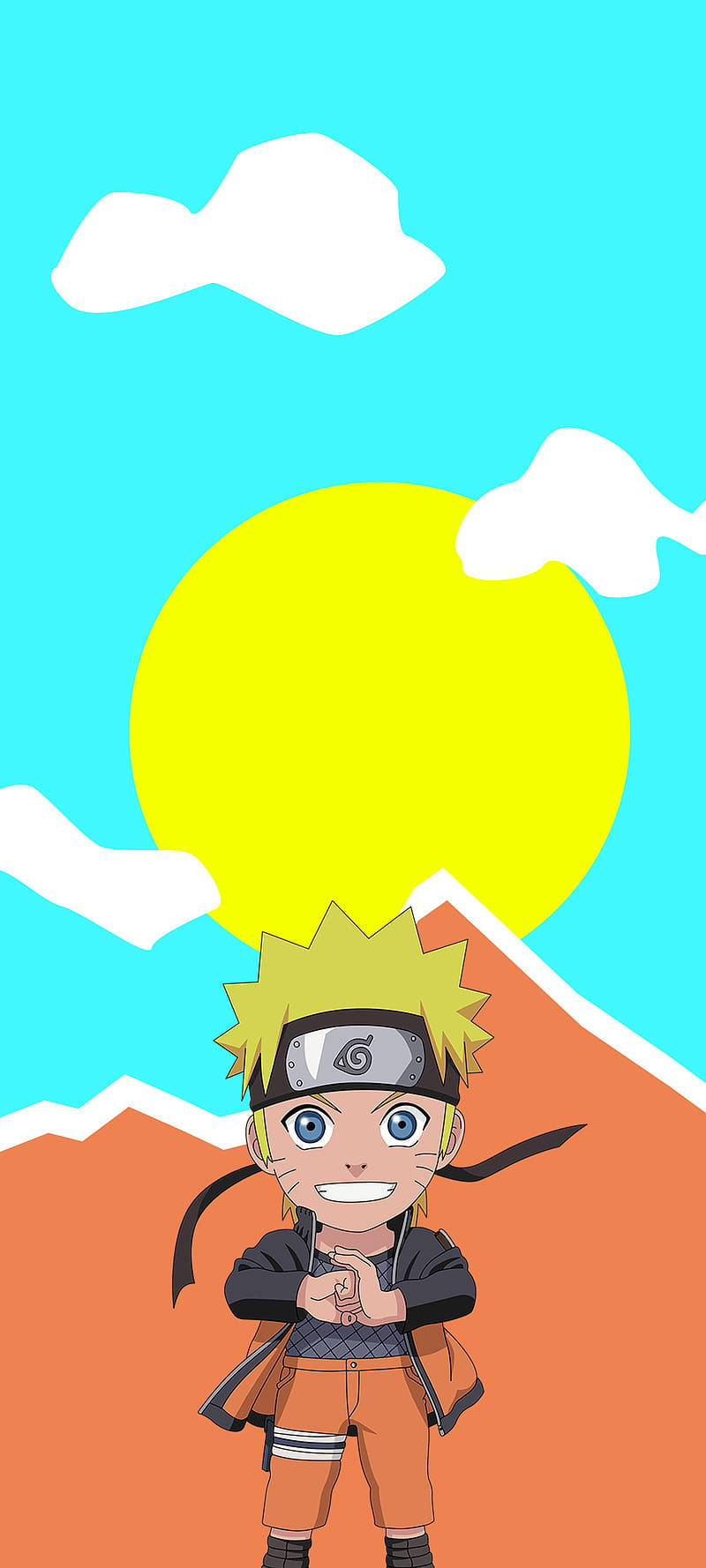 Minimalist Anime Phone Naruto Chibi Background