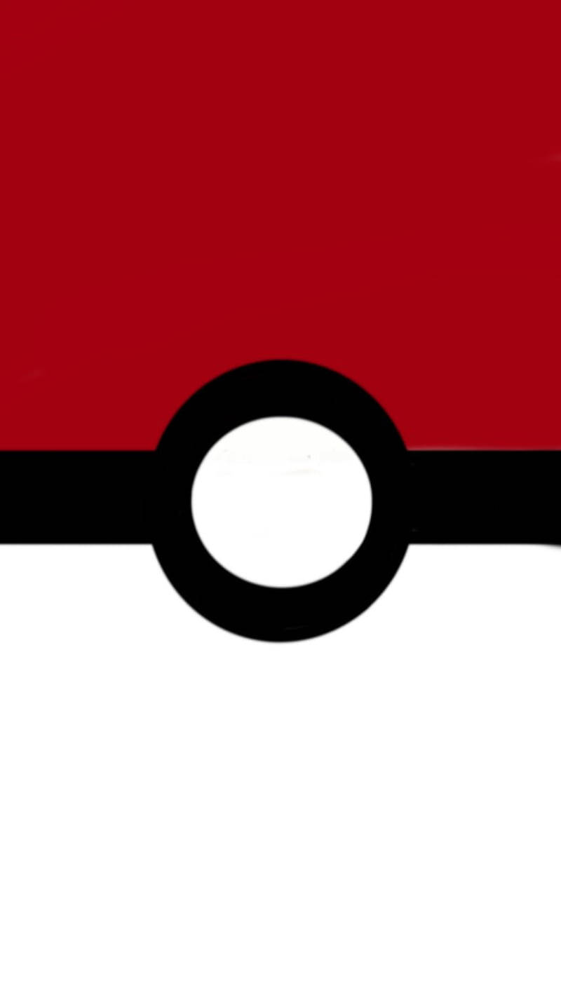 Minimalist Anime Phone Wallpaper Featuring A Red Pokeball. Background