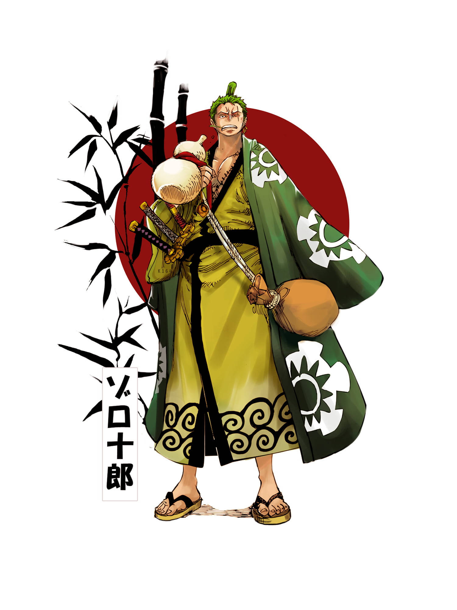 Minimalist Anime Zoro Pfp Wearing Kimono