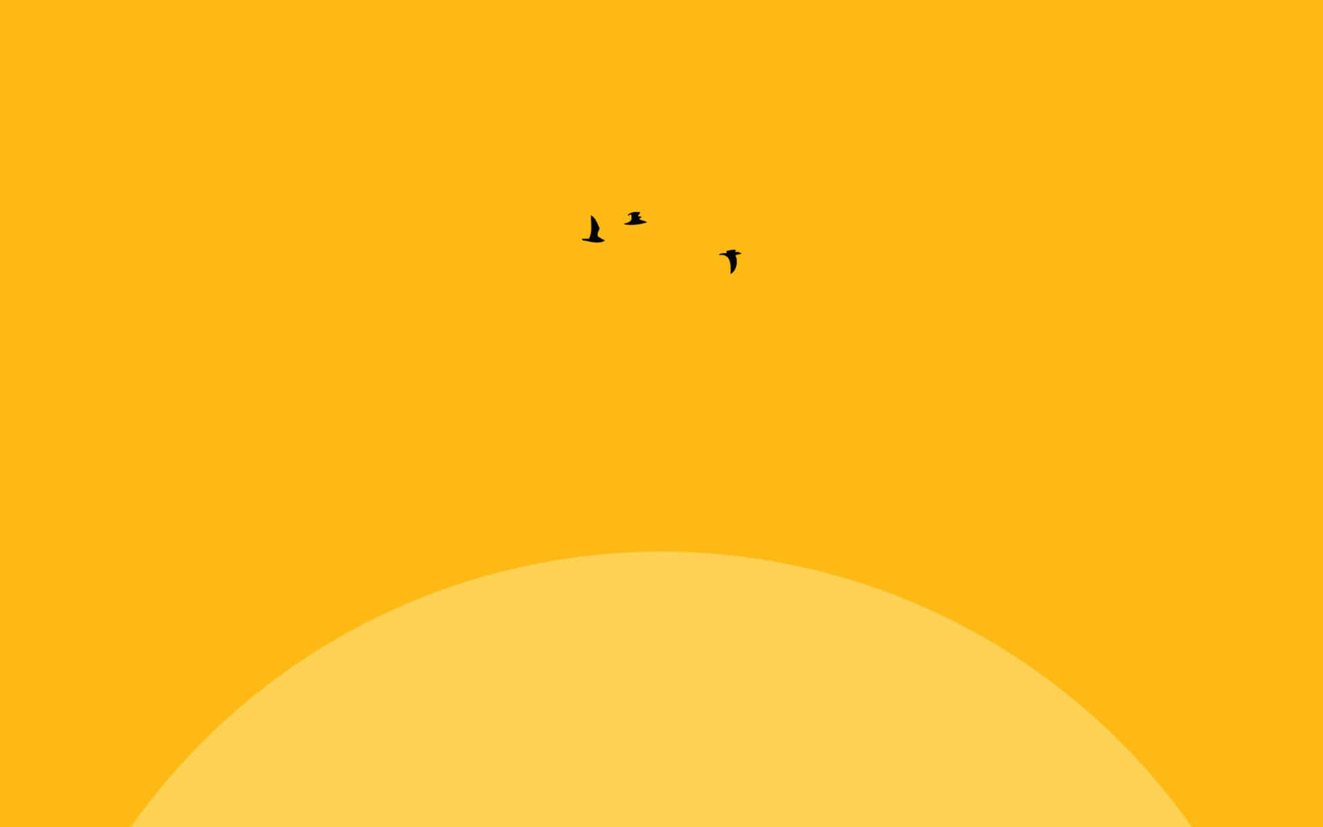Minimalist Art In Yellow Aesthetic Desktop Background