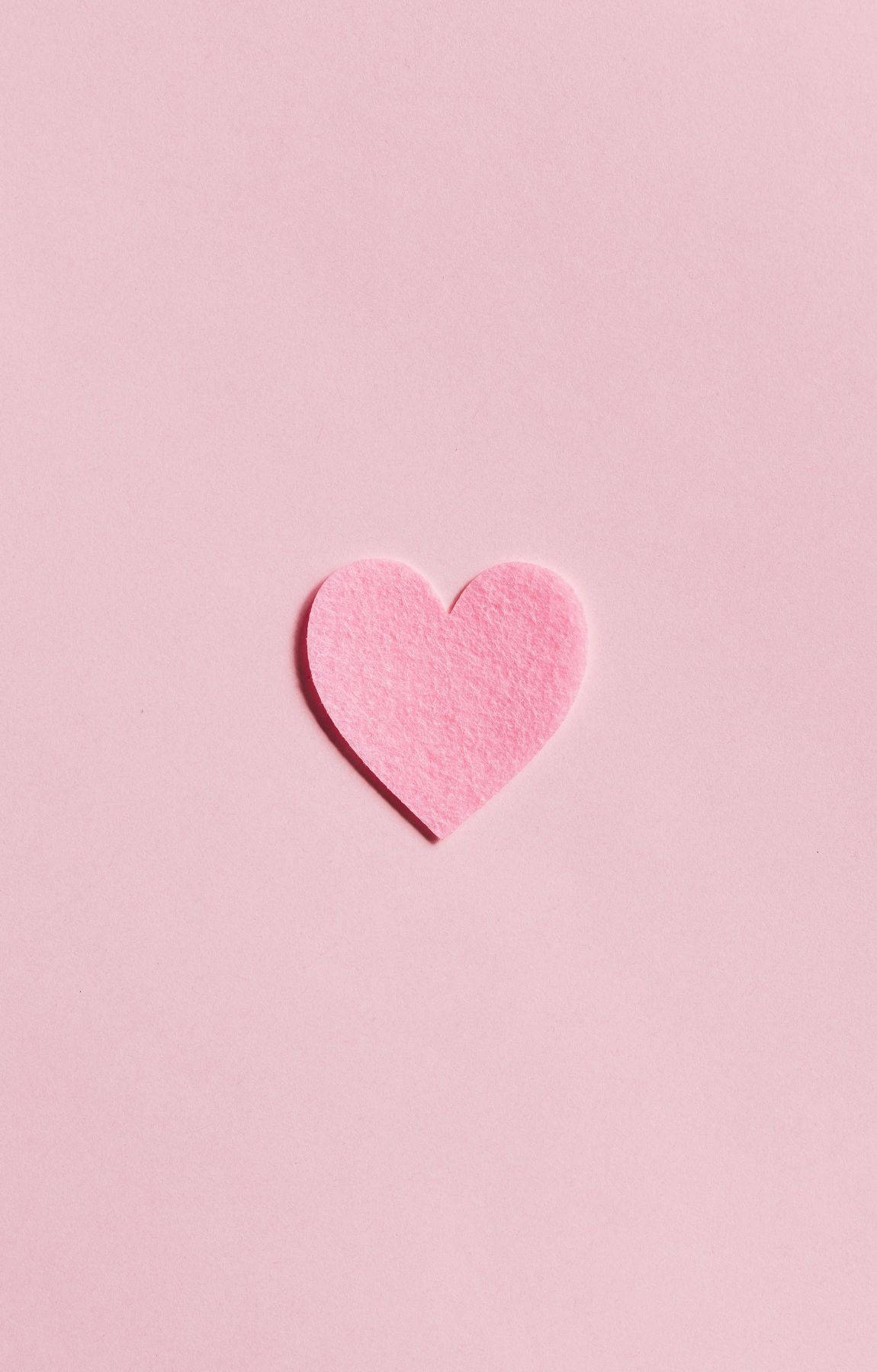 Minimalist Baby Pink Heart Background