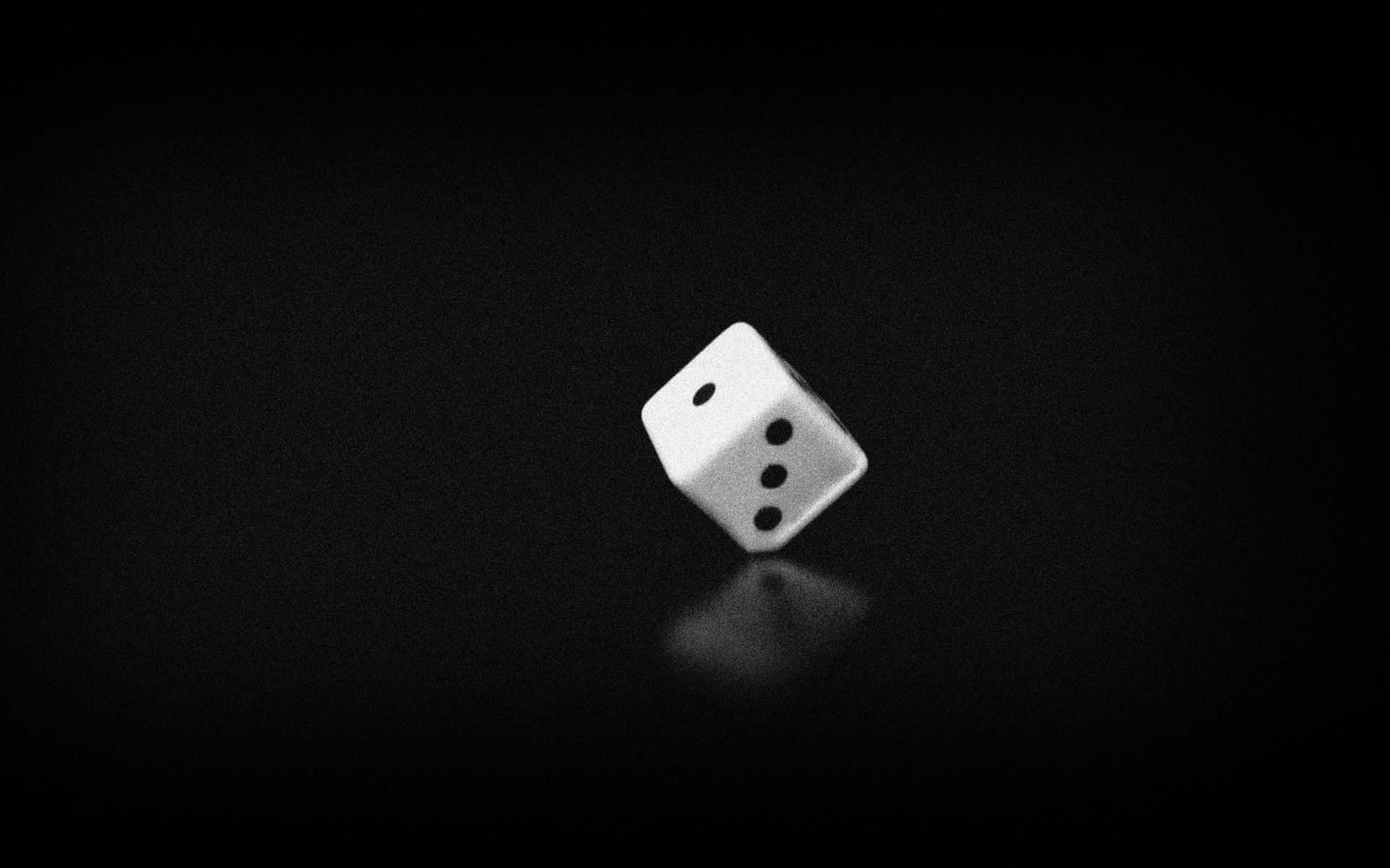 Minimalist Background Black With Dice Background