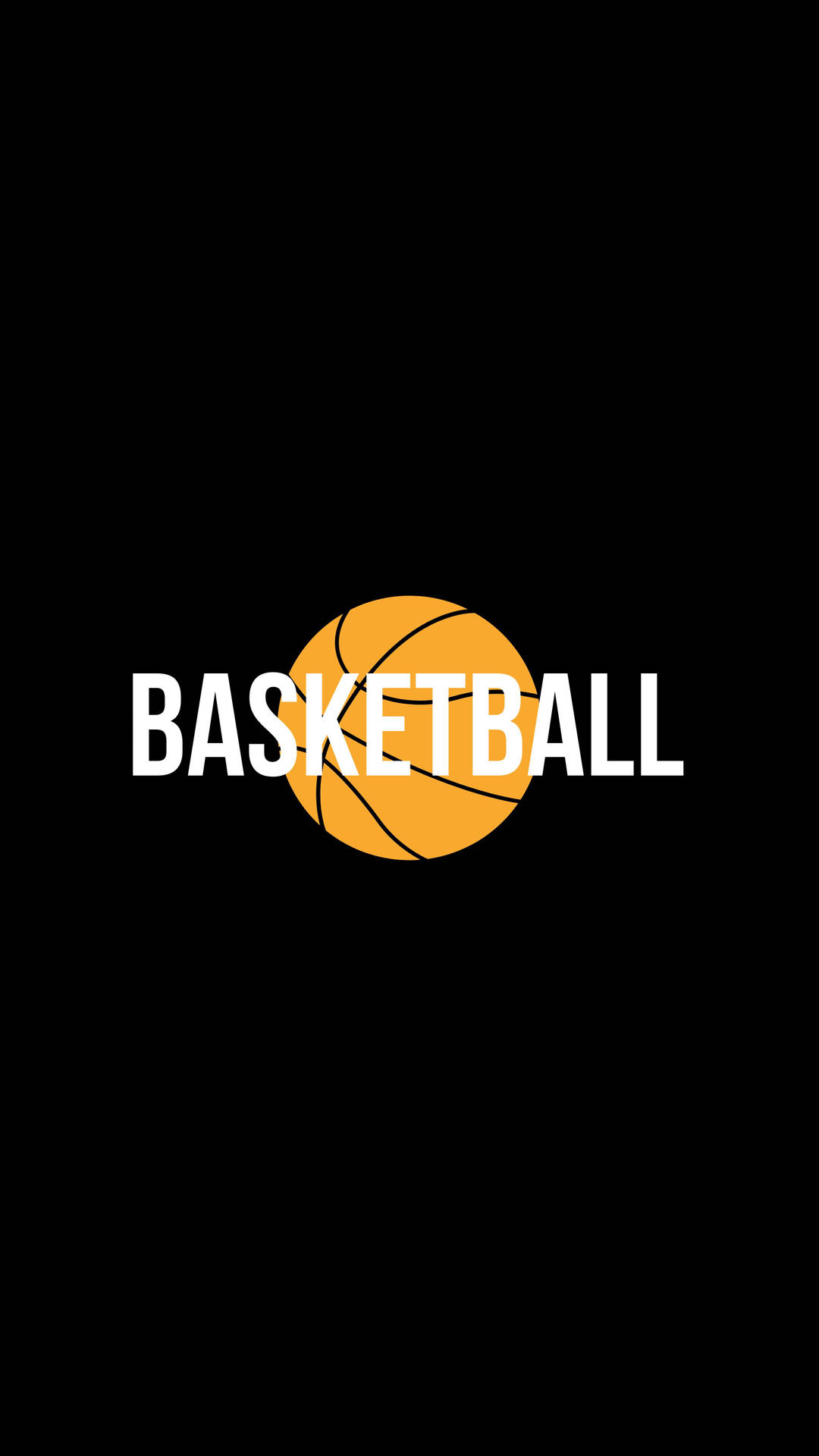Minimalist Basketball Word On Ball Background