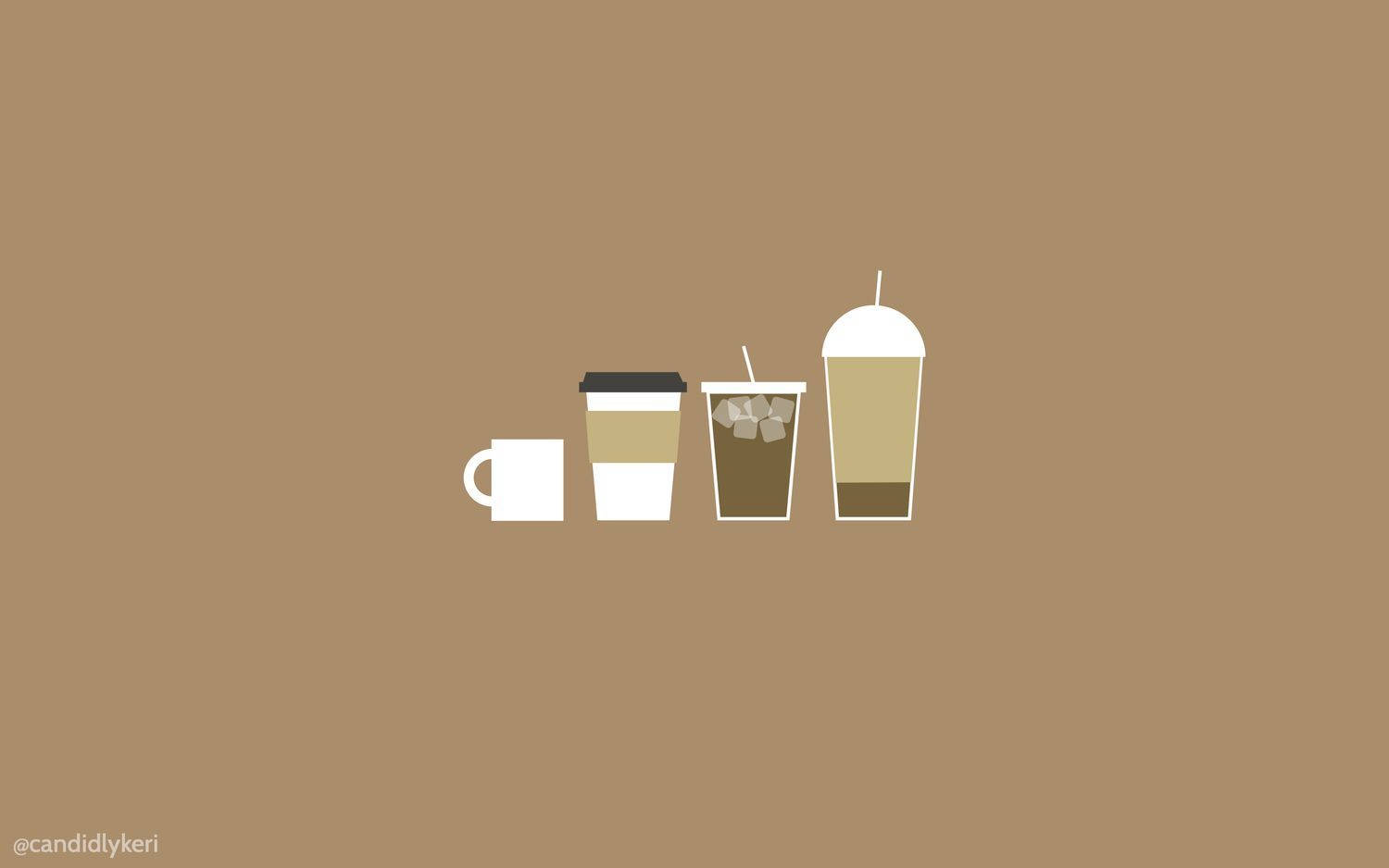 Minimalist Beige Aesthetic Desktop Featuring A Relaxing Beverage Scene Background