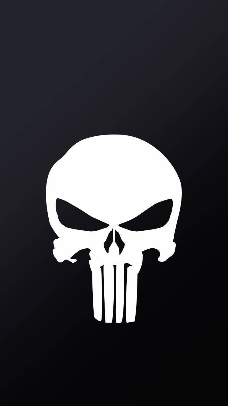 Minimalist Black And White Punisher Logo Background