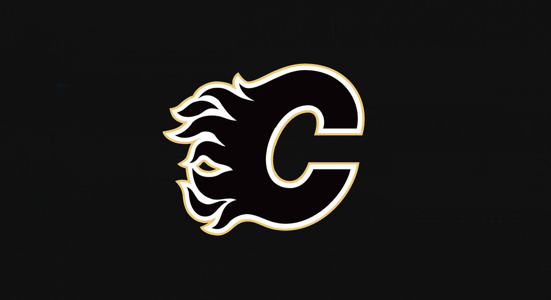 Minimalist Black Calgary Flames Background