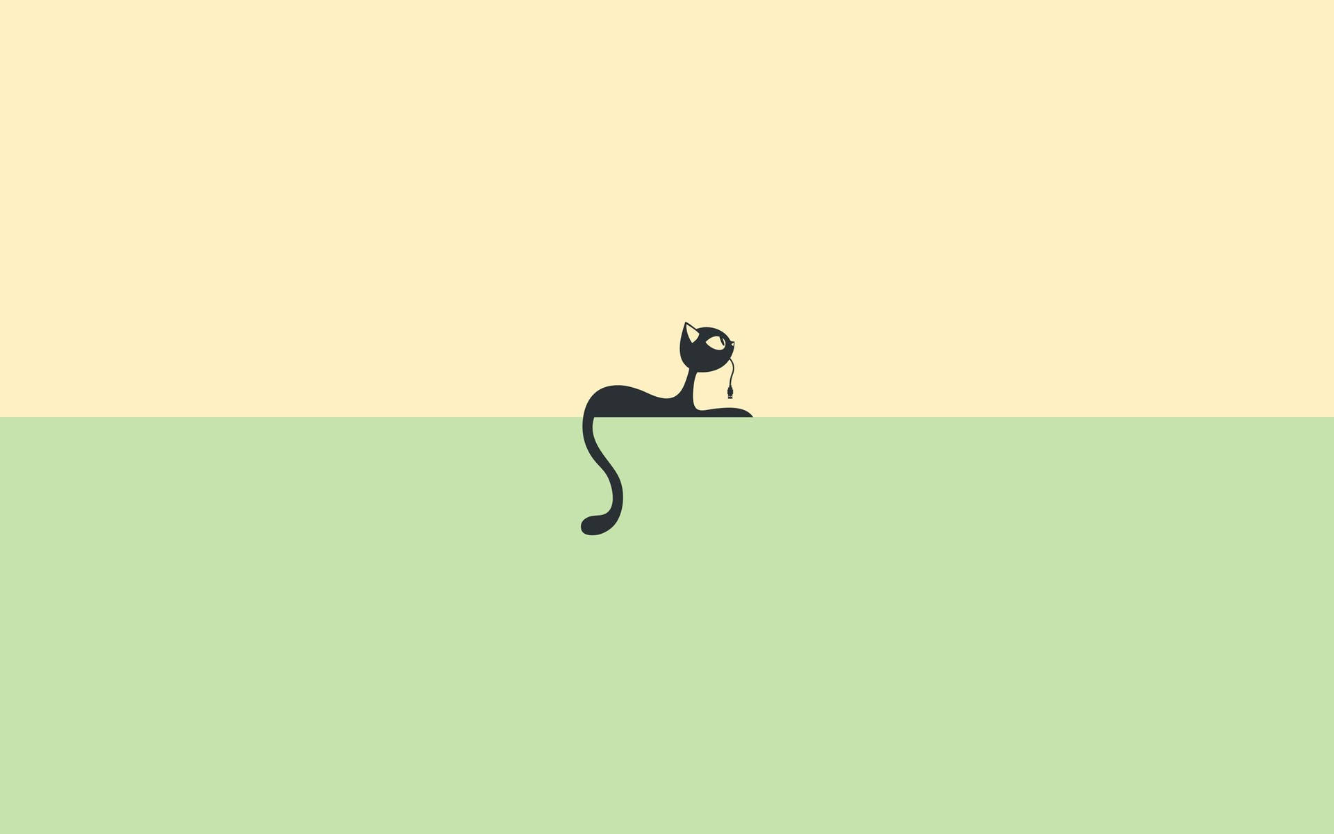 Minimalist Black Cartoon Cat Background