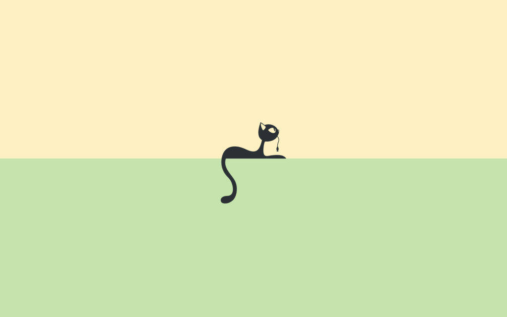 Minimalist Black Cat Hd Cartoon Background