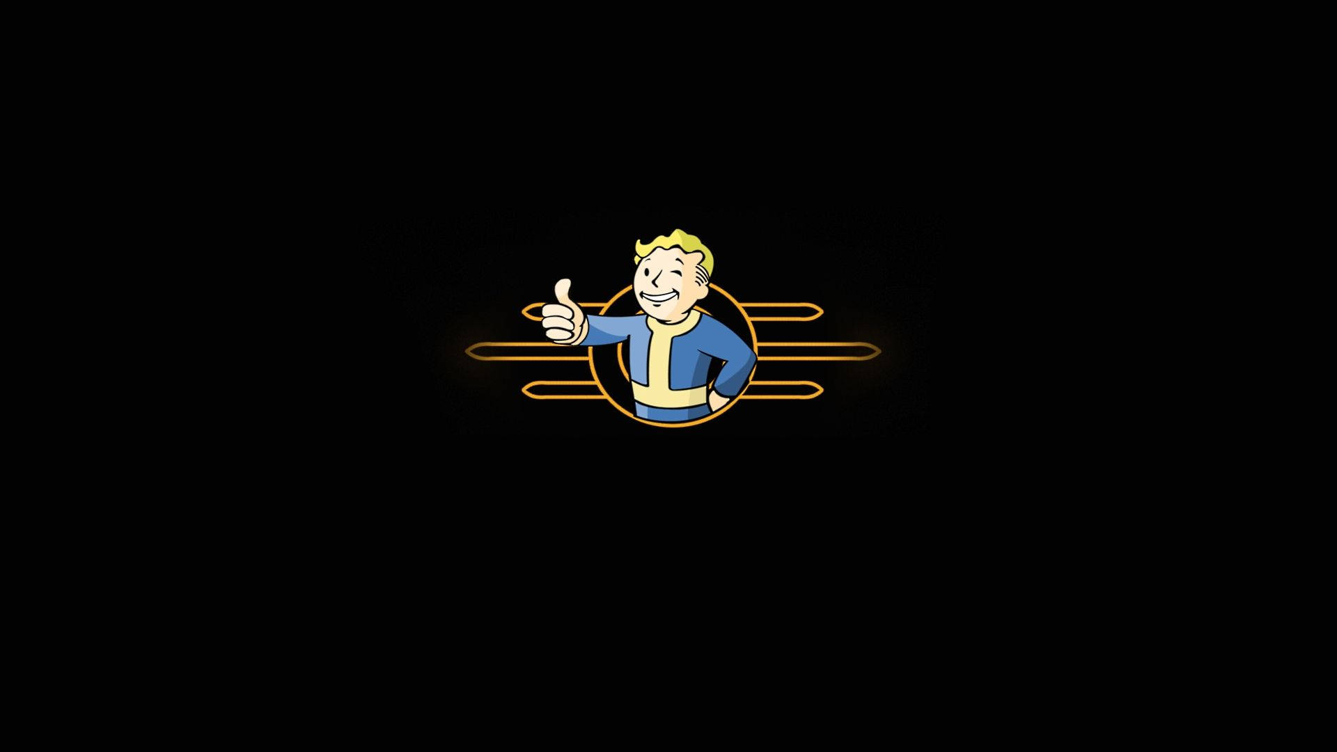 Minimalist Black Fallout Vault Boy Background