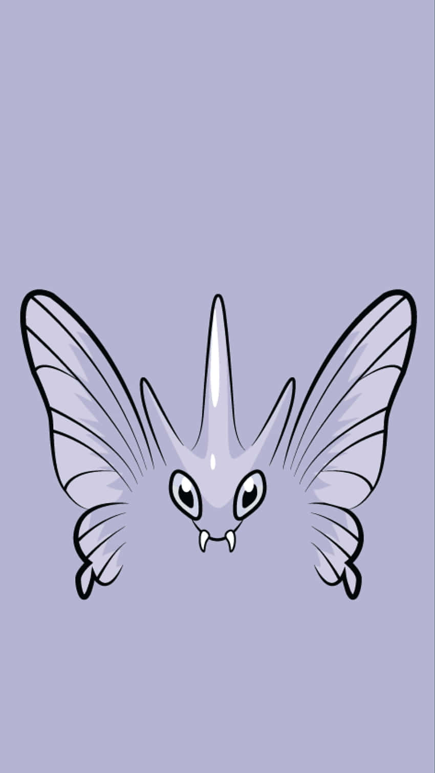 Minimalist Black Outlines Of Venomoth Background