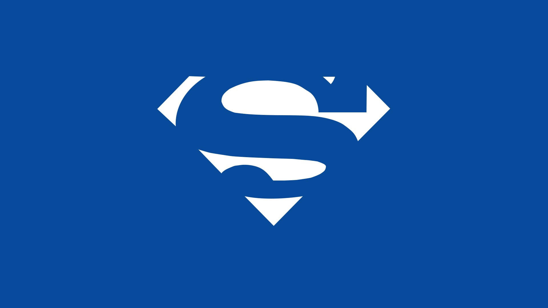 Minimalist Blue And White Superman Logo Background