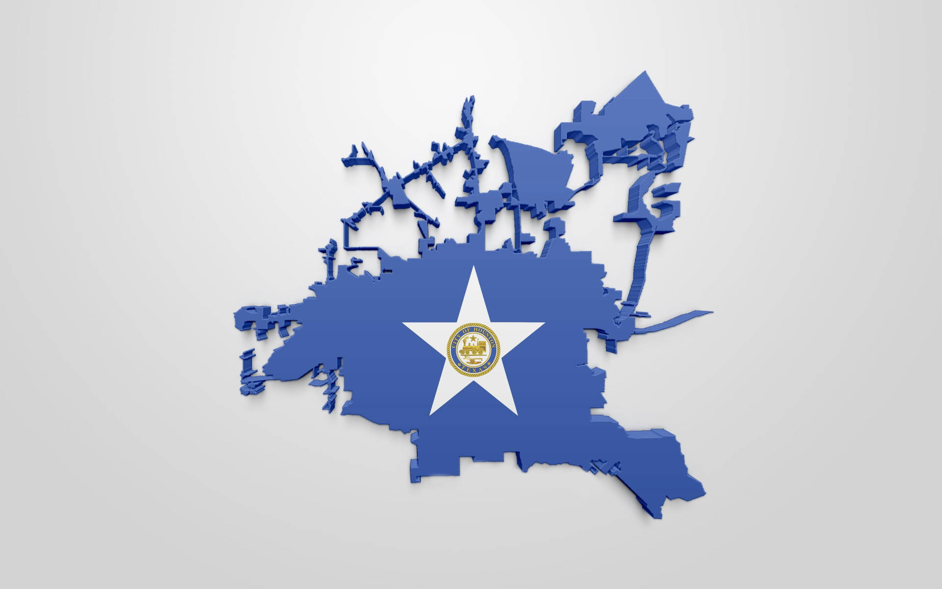 Minimalist Blue Houston Map Background