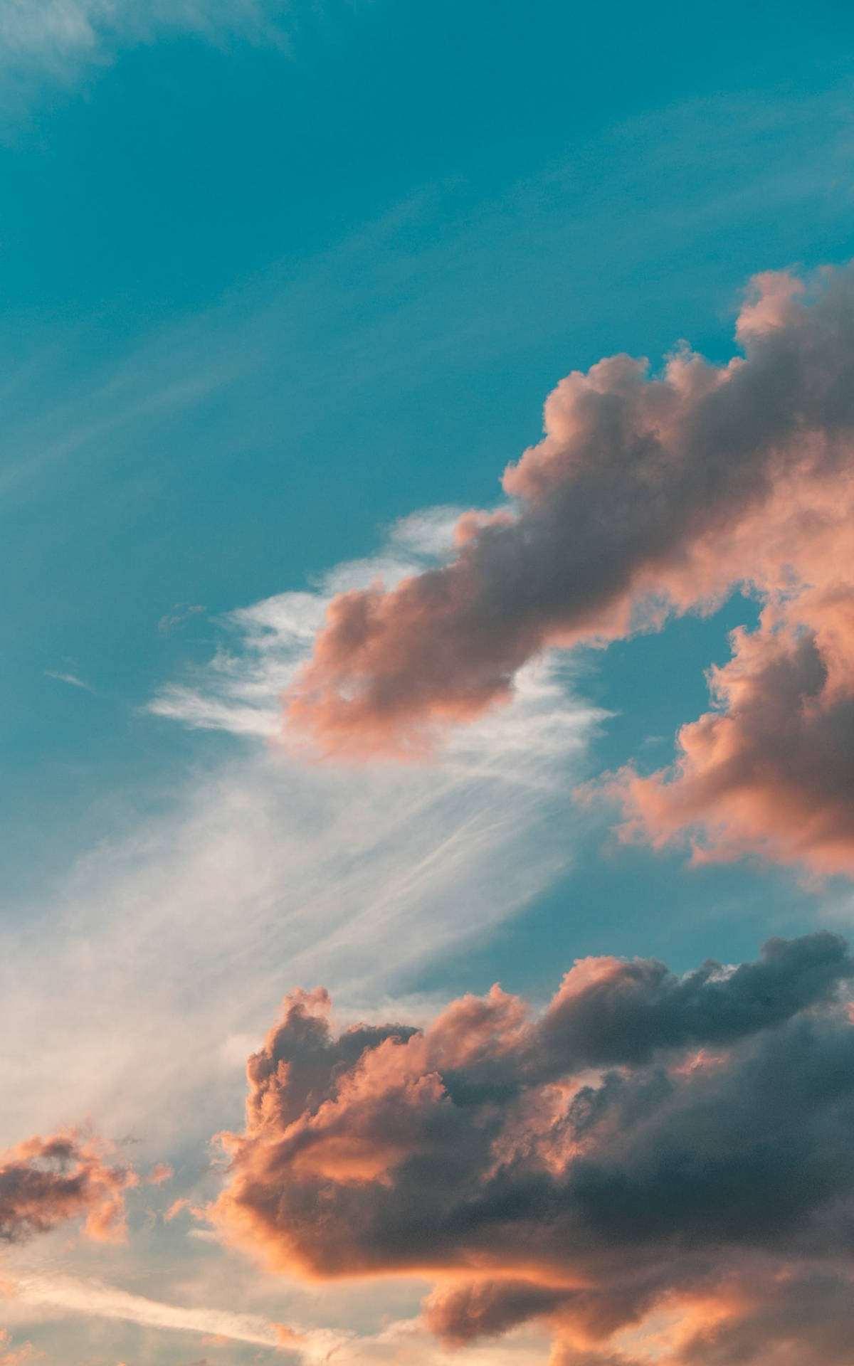 Minimalist Blue Sky In Pastel Shades Background