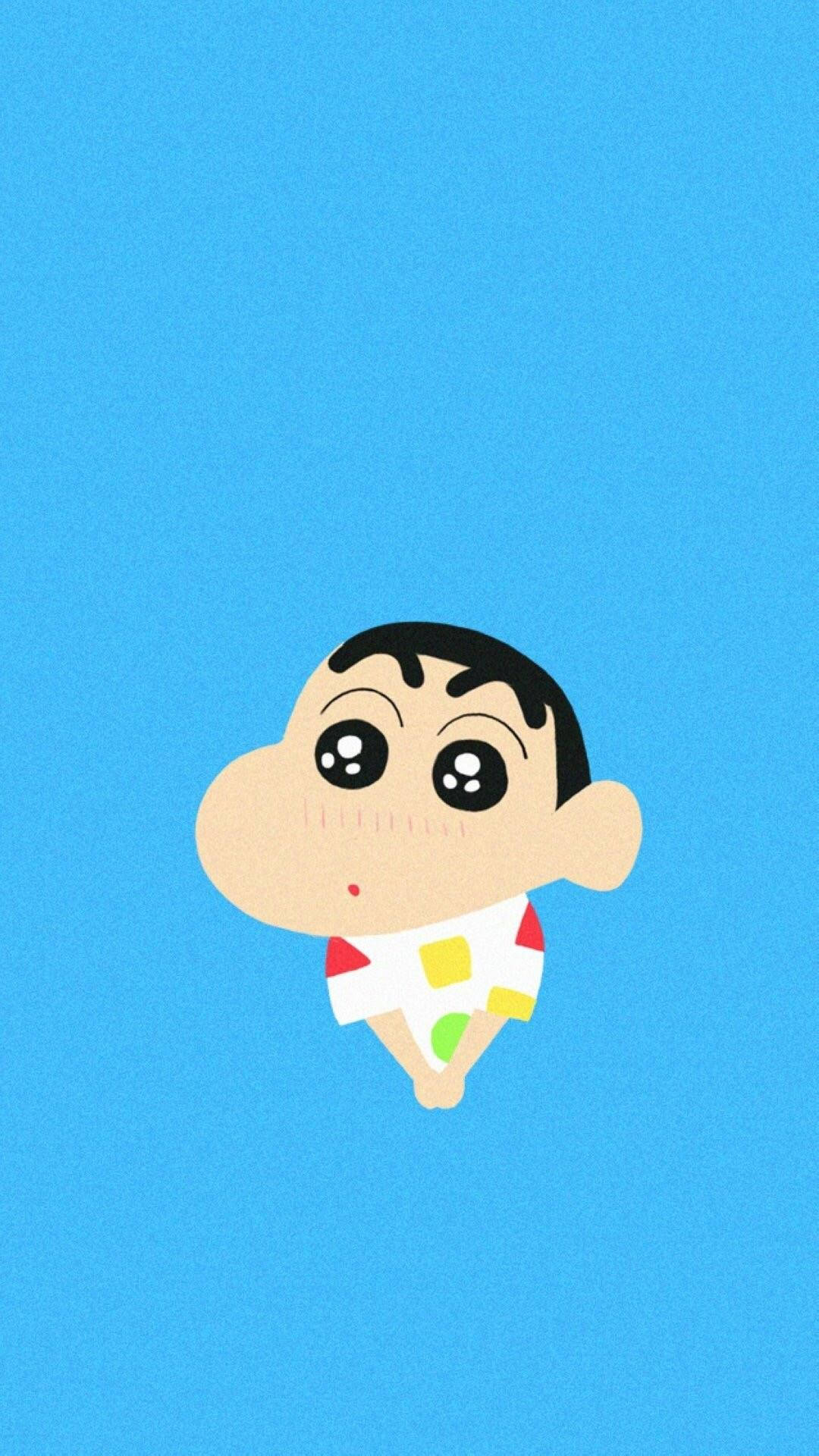 Minimalist Blushing Shinchan Aesthetic Background