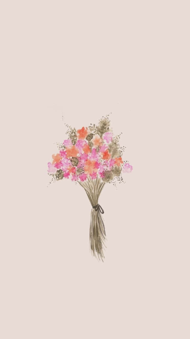 Minimalist Bouquet Of Flower Background