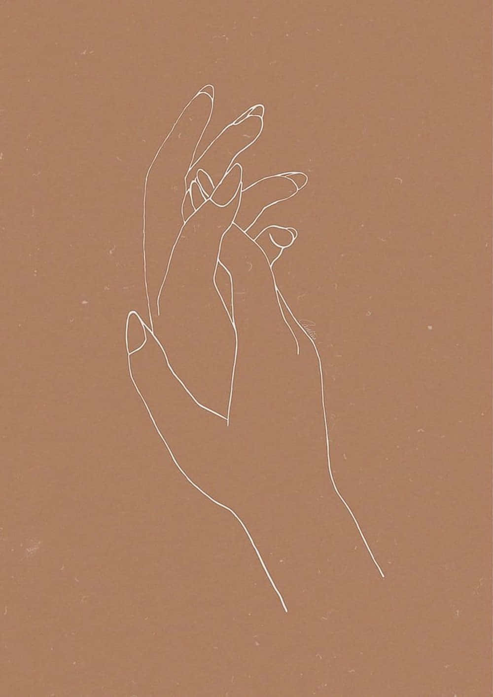 Minimalist Brown Aesthetic Hand Holding Background