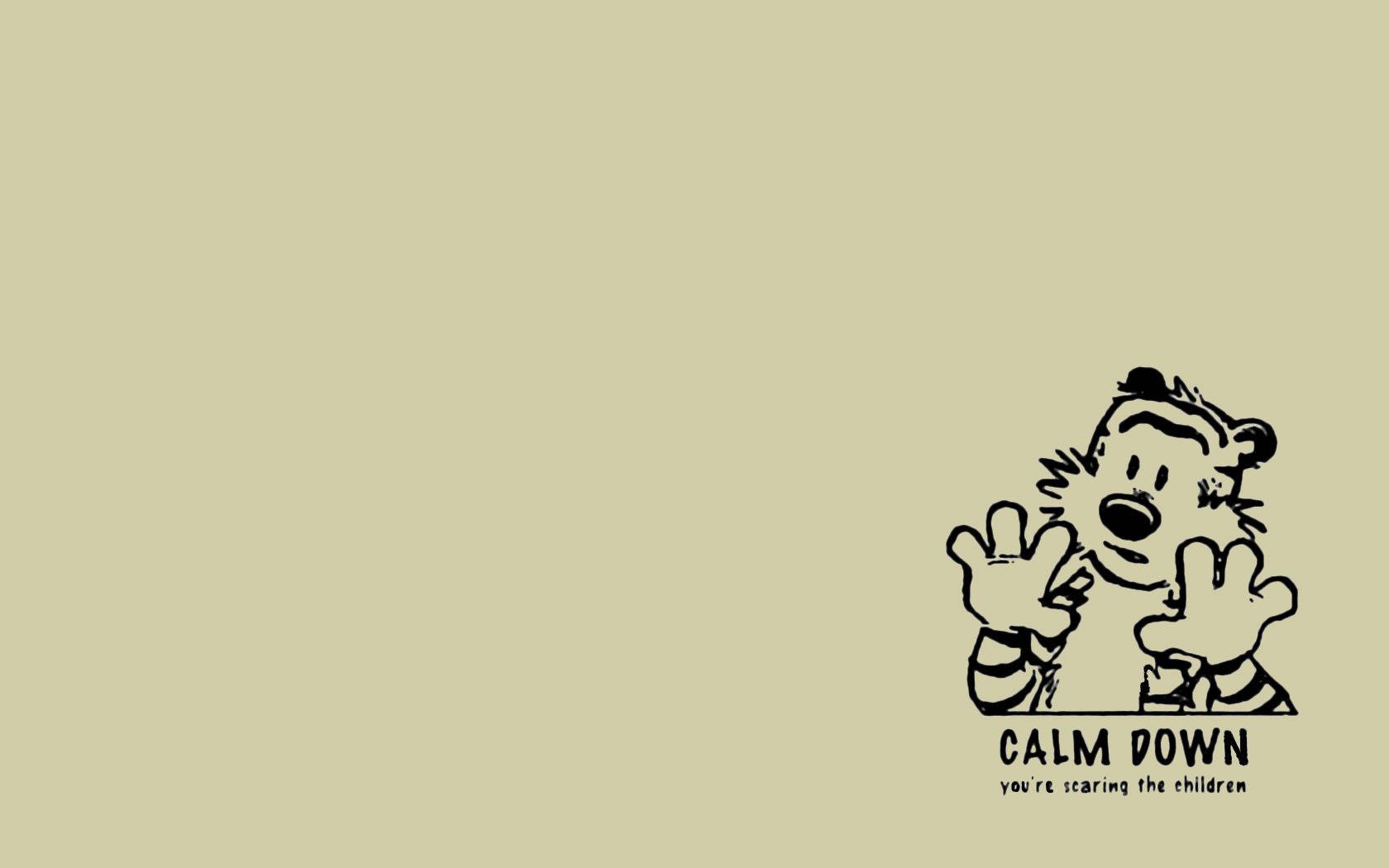 Minimalist Calvin And Hobbes Logo Background