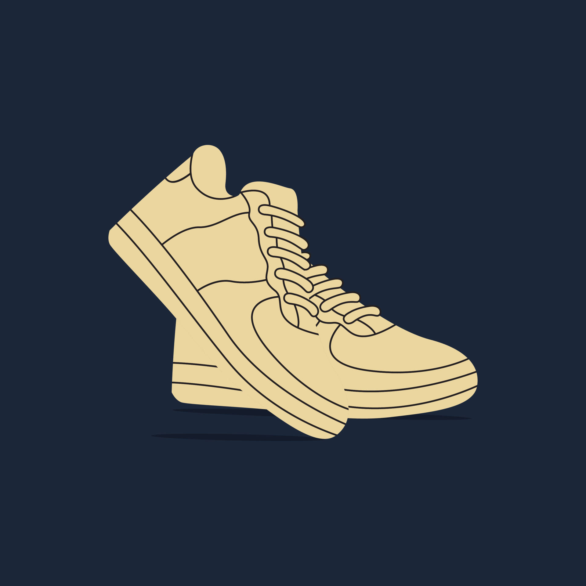 Minimalist Cartoon Sneakers Vector Illustration