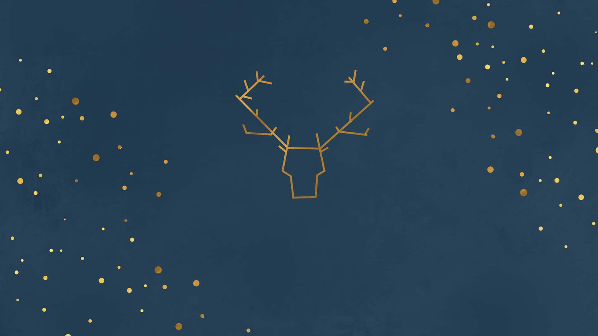 Minimalist Christmas Desktop Gold Deer