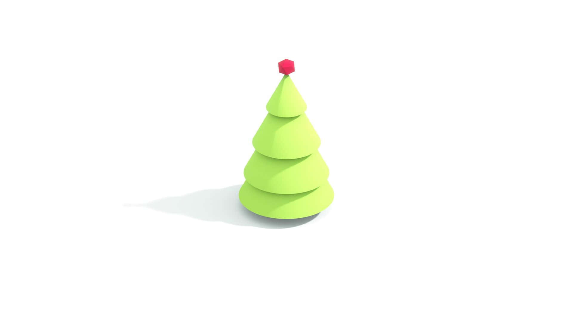 Minimalist Christmas Desktop Green Tree